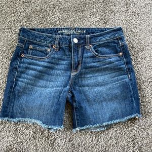 American Eagle 100% Cotton Jean Shorts, Size 4, Dark Wash